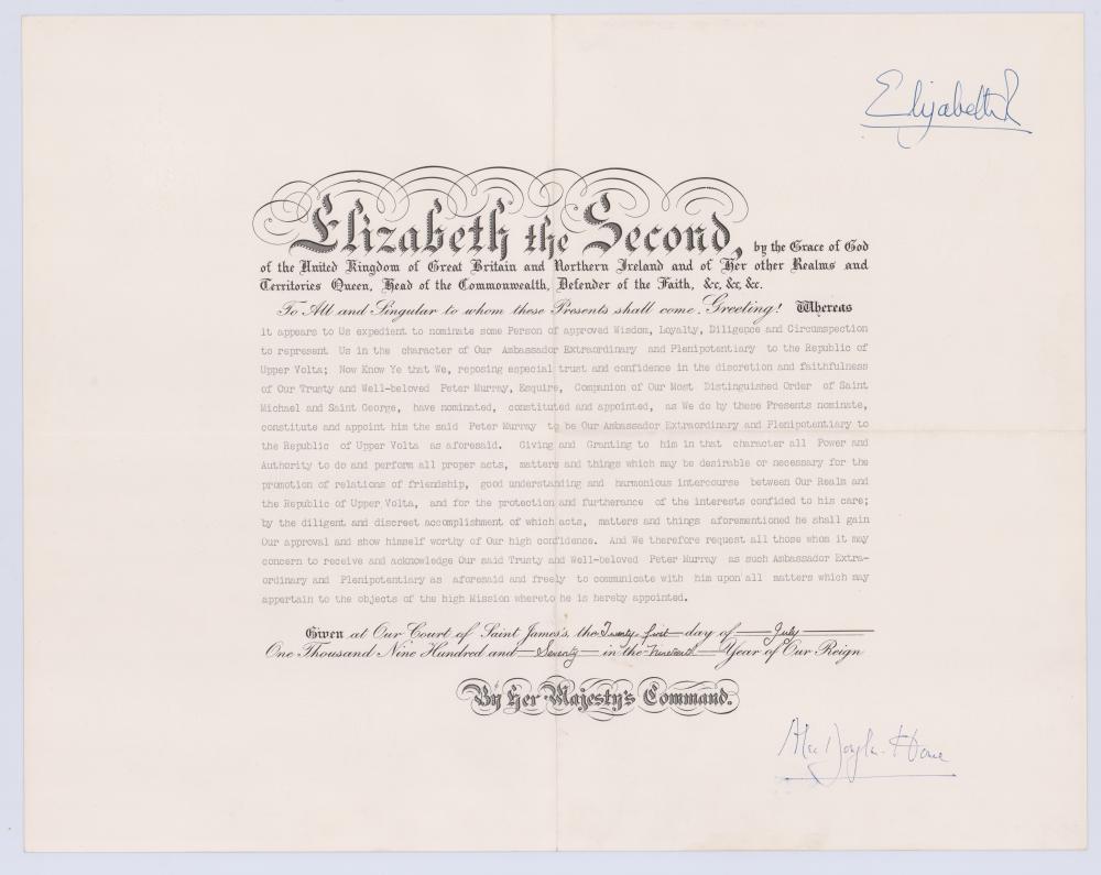 Superb Elizabeth II Signed Ambassador Appointment (1 of 2)