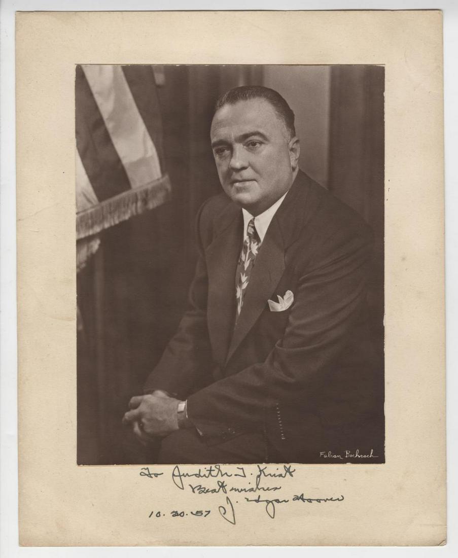J.Edgar Hoover Signed Beautiful Bacharach Photo (1 of 2)