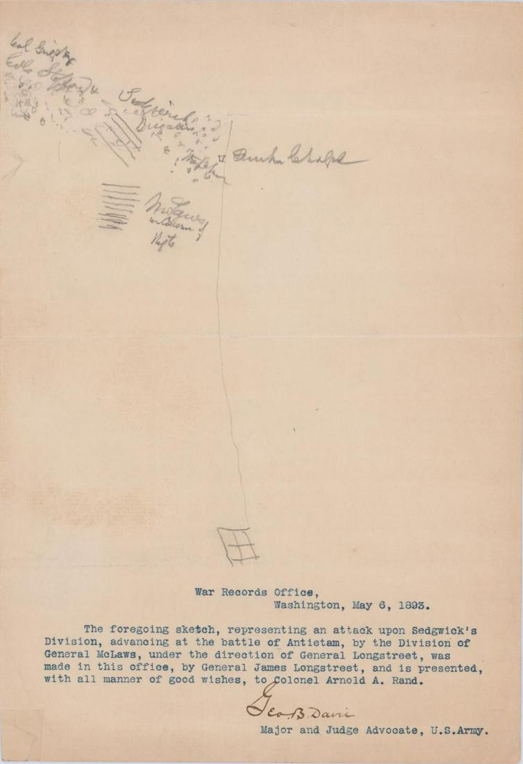 Conf. Gen. James Longstreet Draws Map of Attack at (1 of 3)