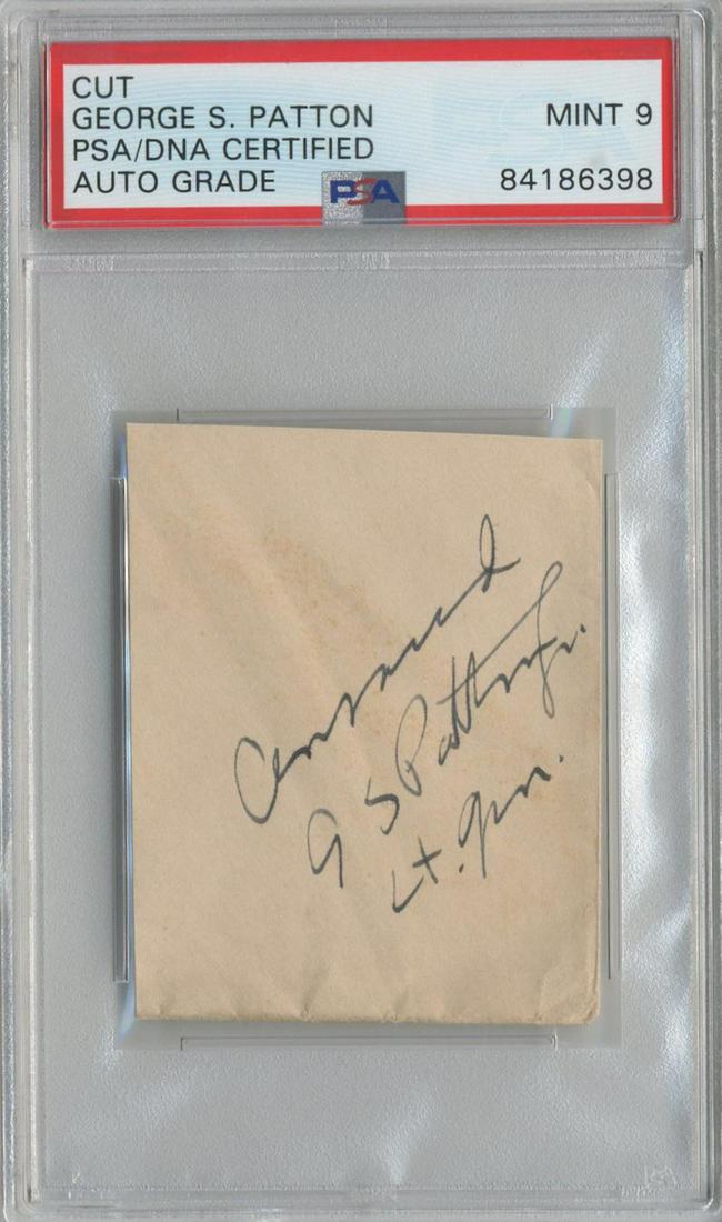 George Patton Signature with Rank. PSA/DNA Slabbed and (1 of 3)
