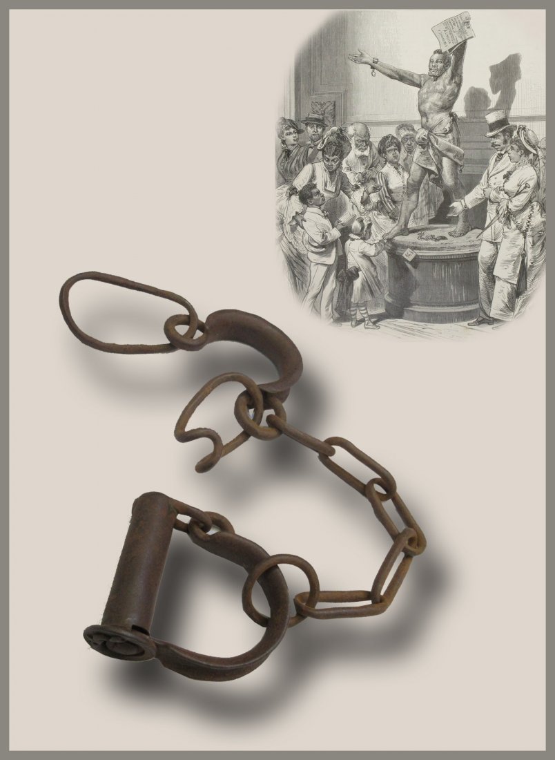 Rare Hand Forged Slave Shackle with Hand Etched Symbol (1 of 5)
