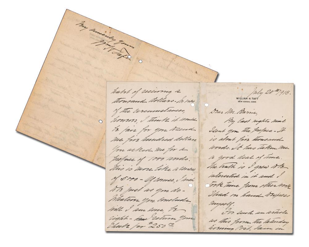 Taft Introduction for World War I Book, Ex-Forbes (1 of 4)