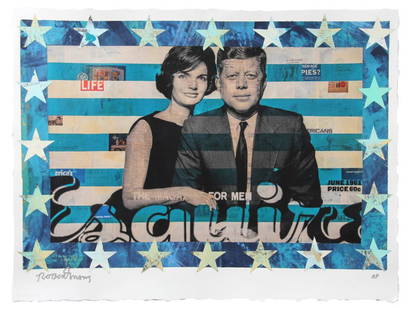 "Royalty", Hand-Embellished Artist Proof 1 of 1 Print: "Royalty", Hand-Embellished Artist Proof Fine Art Print, 1 of 1 by Robert Mars Hand-embellished artist proof, 1 of 1, fine art print depicting President John F. Kennedy (1917 – 1963) and First