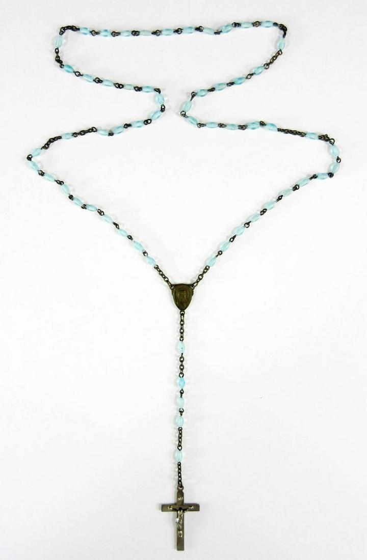 John F. Kennedy, Jr. Pale Blue Rosary Given to the (1 of 6)
