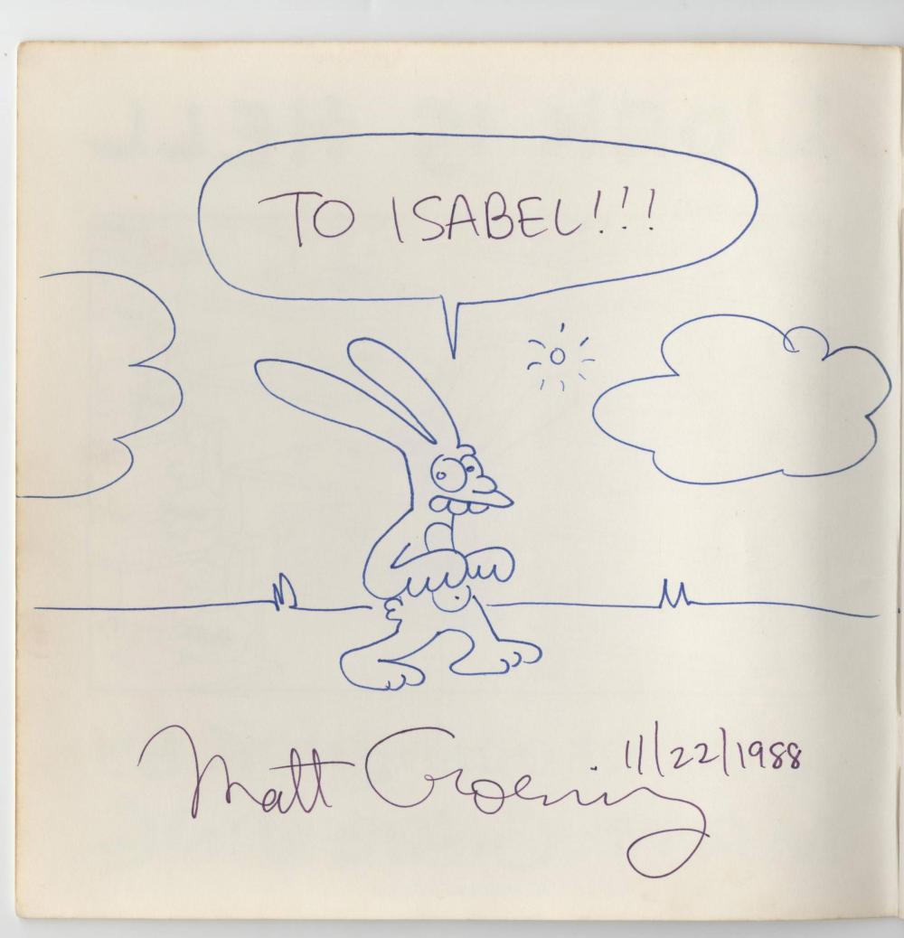 Matt Groening "Work is Hell", Signed With a Drawing (1 of 4)