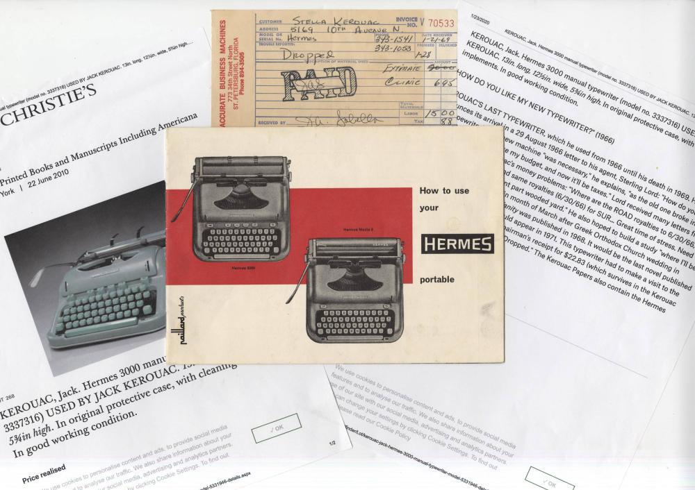 Jack Kerouac's Famous Hermes Typewriter Manual, Used to (1 of 5)