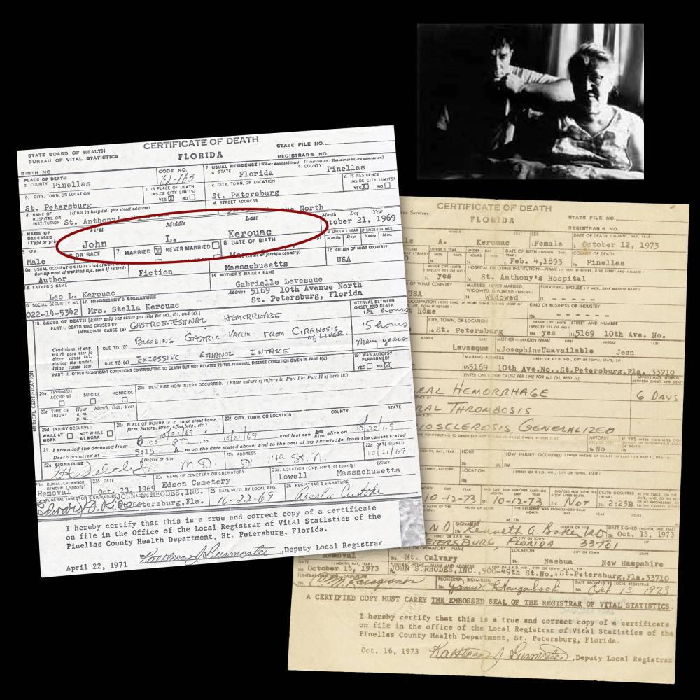Jack Kerouac's Embossed Official Death Certificate, (1 of 5)