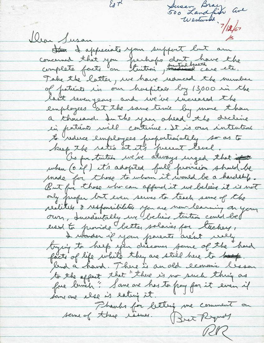 Reagan ALS on Teachers, Ex-Forbes (1 of 3)