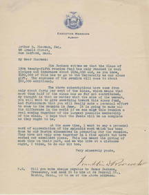 Franklin Roosevelt RE: Funding the Harvard Reunion and (1 of 2)