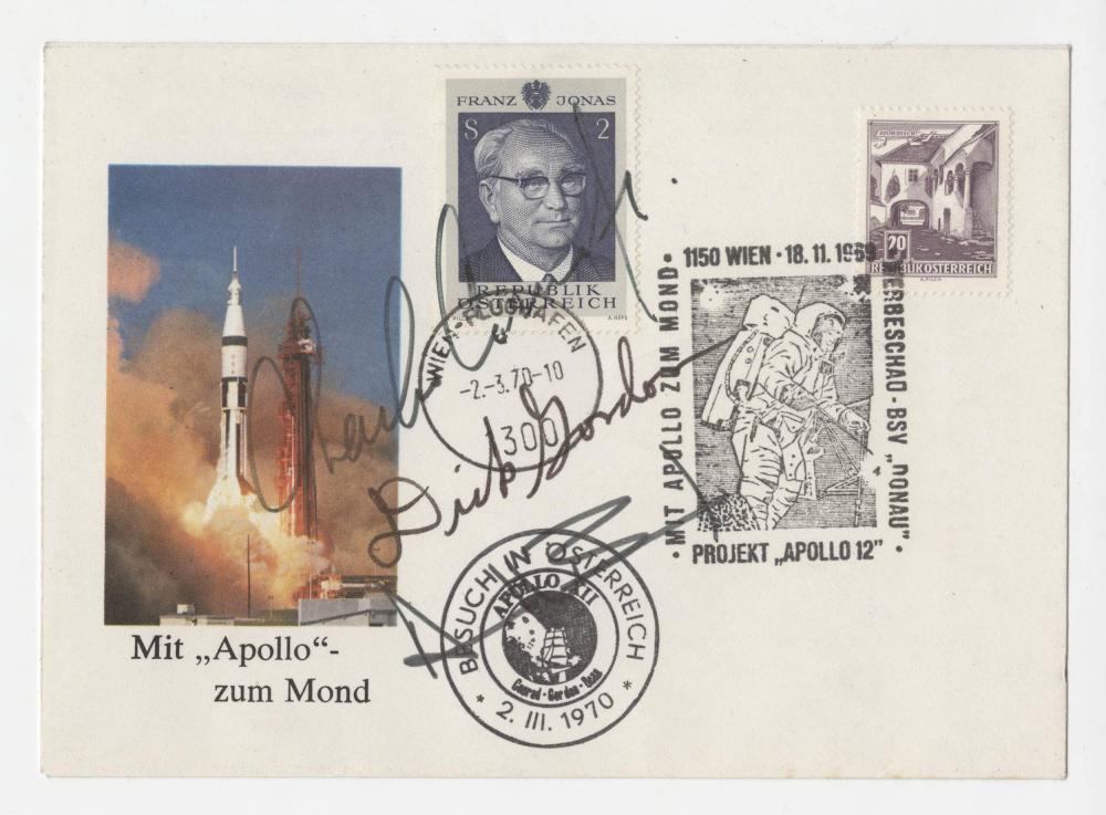 Apollo 12 Crew Signed Austrian Cover, Conrad, Gordon (1 of 1)