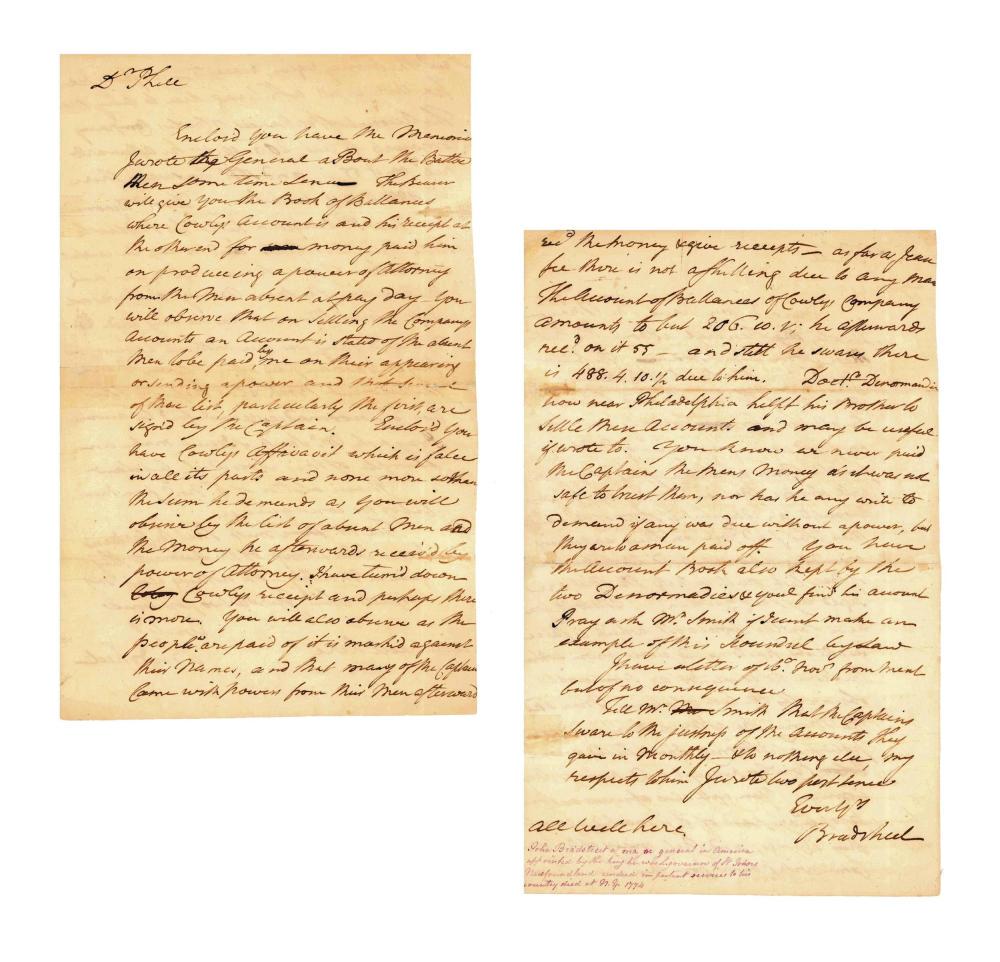 John Bradstreet Hero of Ticonderoga ALS (1 of 4)