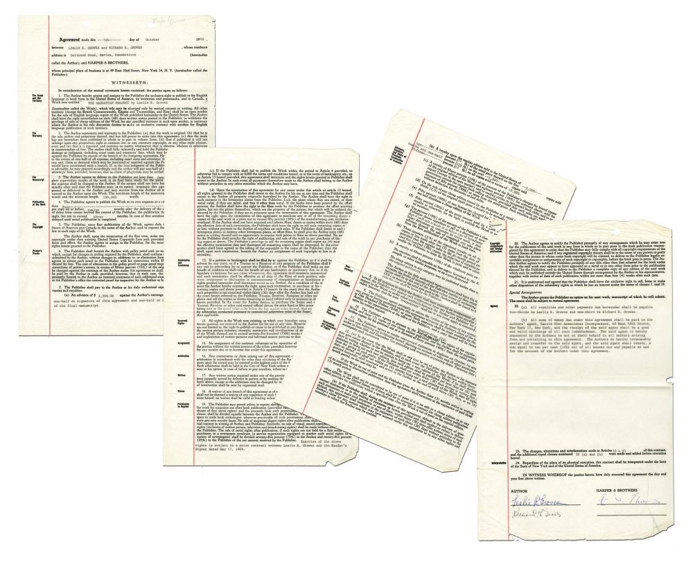 Leslie Groves Signed Contract for "The Manhattan (1 of 6)