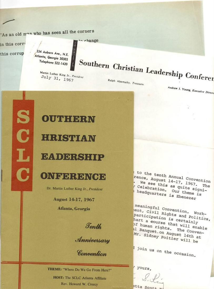 Mrs. M.L. King Letter with SCLC Pamphlet and Program (1 of 5)