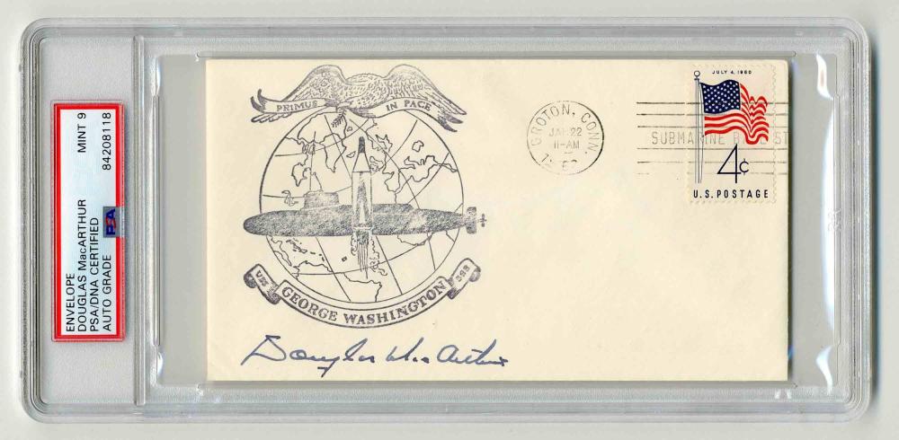 Douglas MacArthur Signed Postal Cover, PSA/DNA Slabbed (1 of 3)