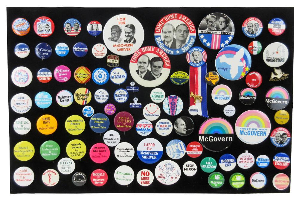 George McGovern & Anti-Nixon Campaign Pinbacks & (1 of 7)