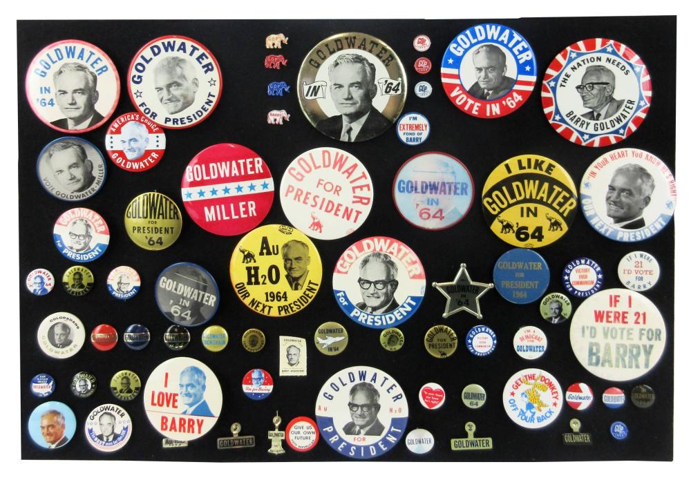 Barry Goldwater Campaign Pinbacks & Memorabilia, 60+ (1 of 8)
