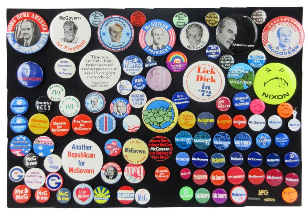 George McGovern & Anti-Nixon Campaign Pinbacks & (1 of 7)
