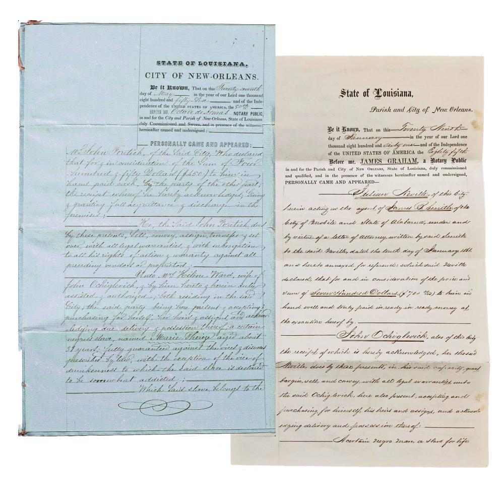 New Orleans Slave Market Bills of Sale Illustrate (1 of 8)