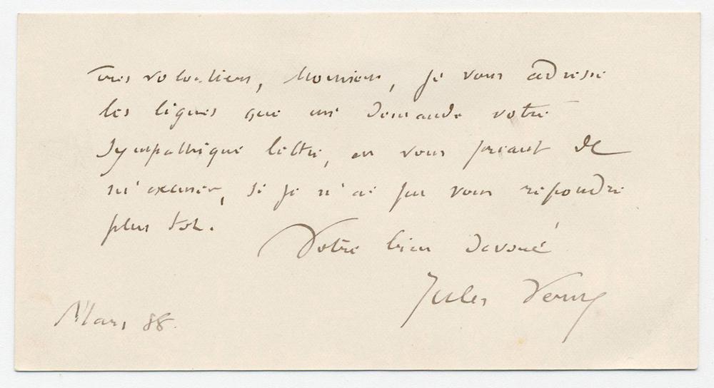 Jules Verne ANS Dating From the Year He Published "Two (1 of 2)