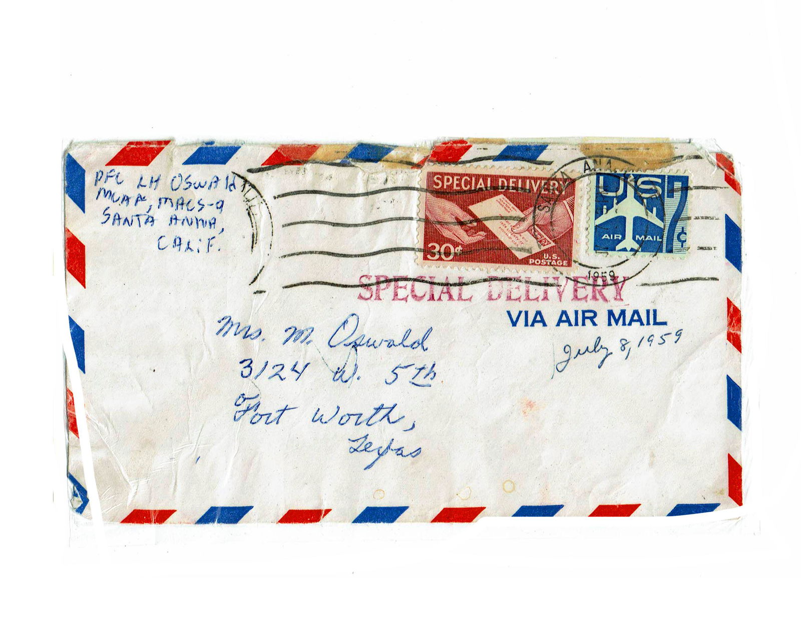 Lee Harvey Oswald Rare Twice Signed Envelope (1 of 2)