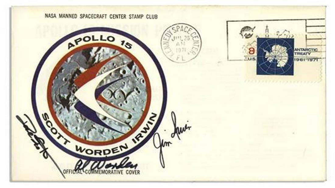 Apollo 15 Crew Signed Insurance Cover (1 of 3)