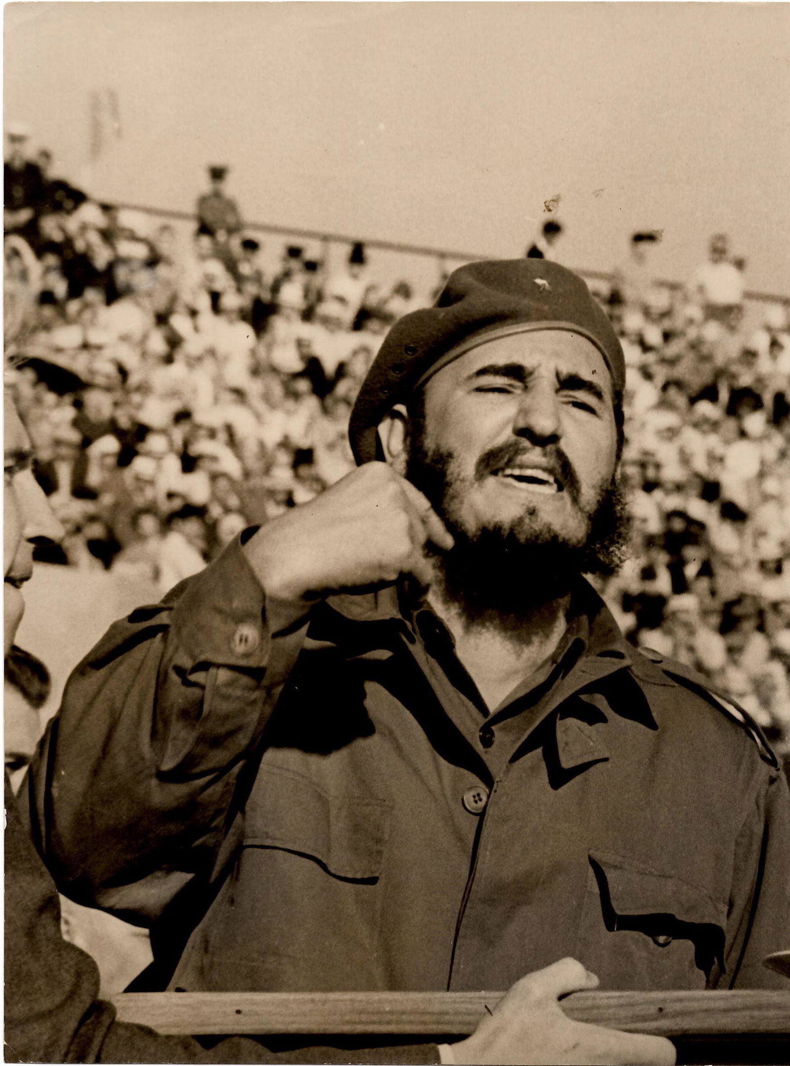 Three Vintage Photographs of the Cuban Revolutionary: Three Vintage Photographs of the Cuban Revolutionary Fidel Castro A group of three excellent vintage photographs of Fidel Castro, of various sizes. The first, a sepia toned image, measuring 6" x 7.75"