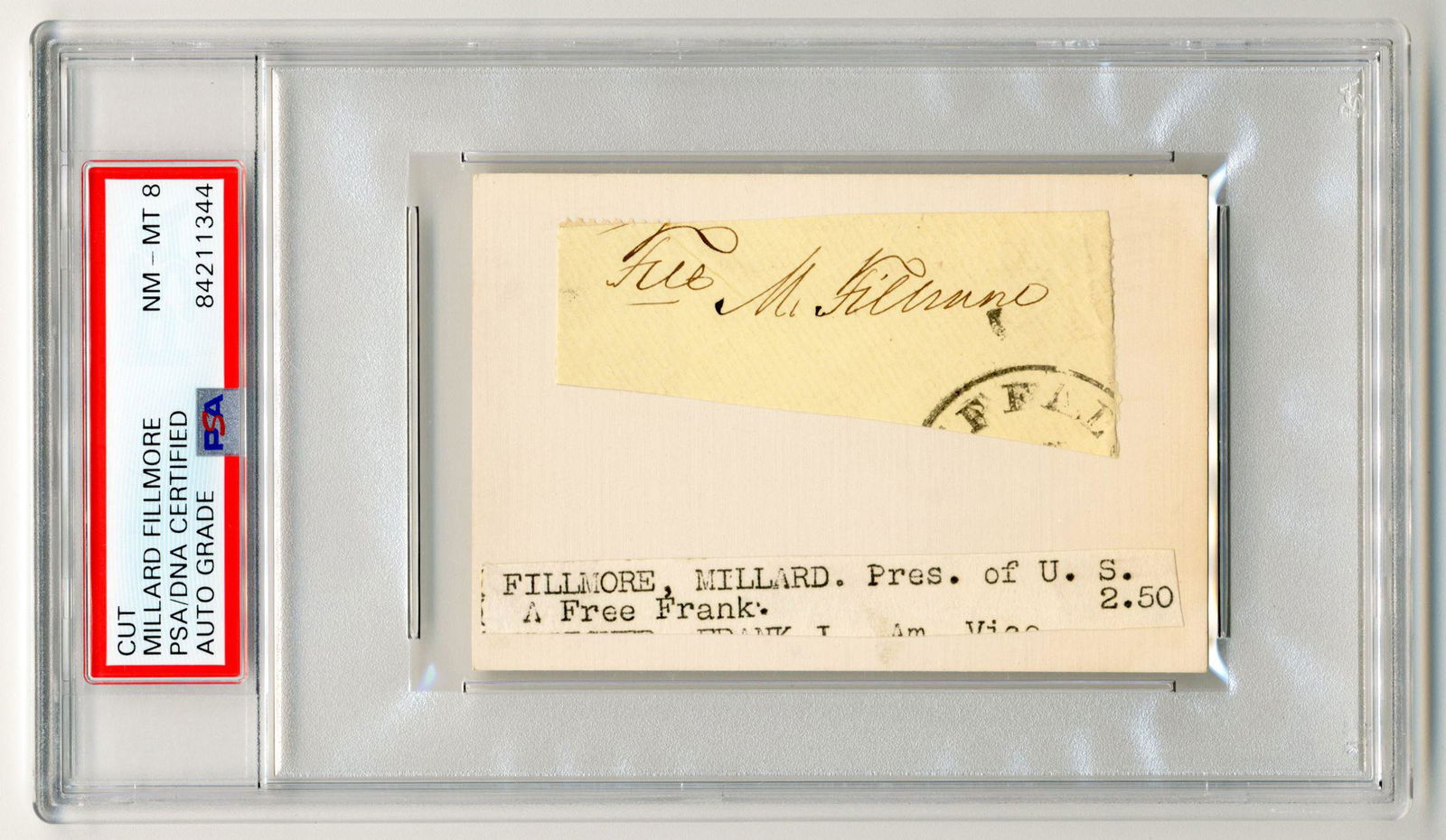 Millard Fillmore Free Frank, PSA/DNA Slabbed & Graded (1 of 2)
