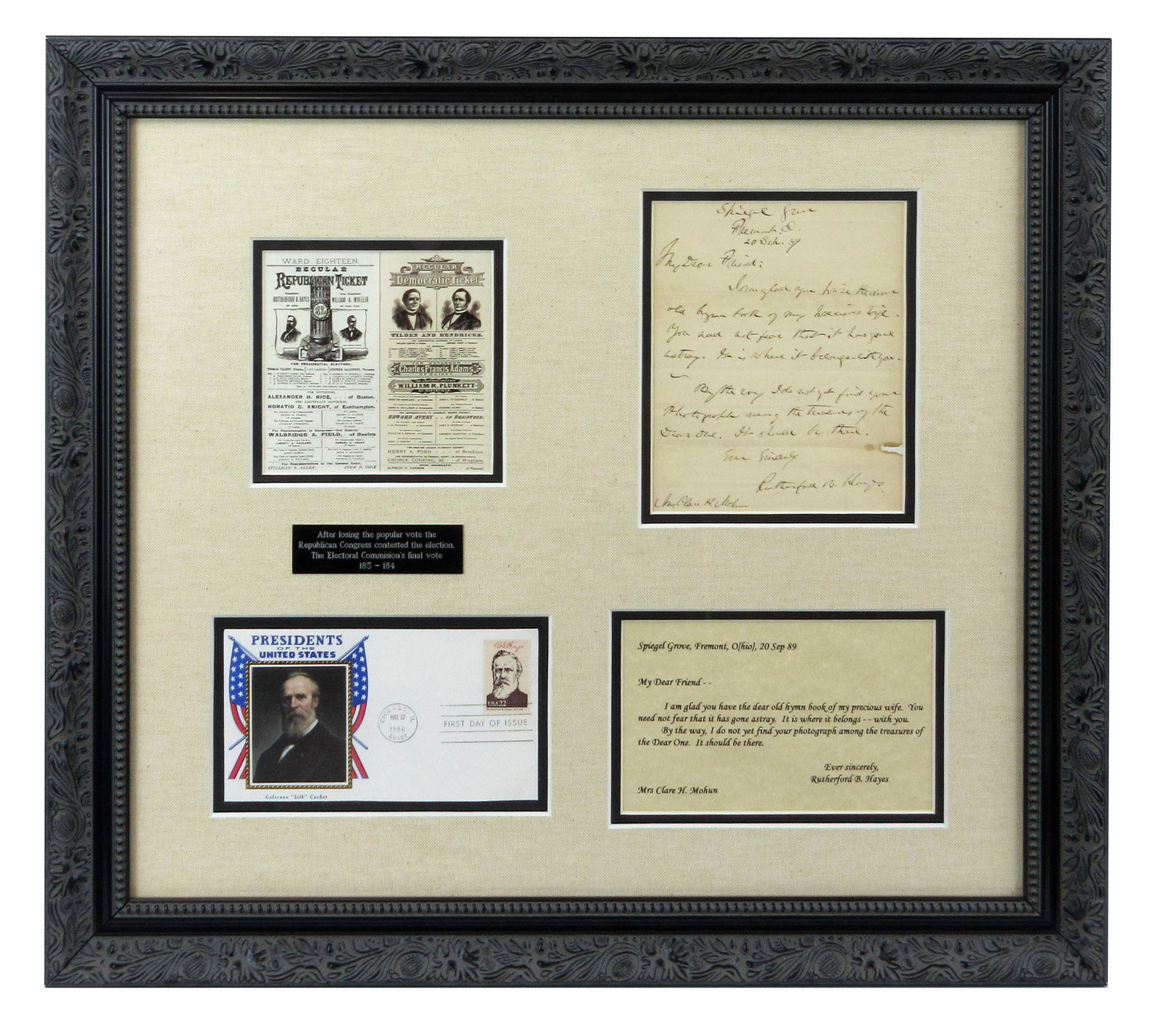 Rutherford B. Hayes ALS Dated 3 Months after His Wife's (1 of 4)