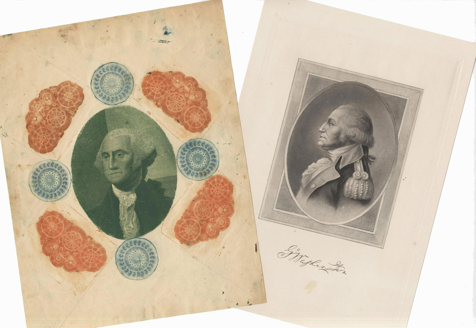 Lovely Set of Engraved Pictures of George Washington (1 of 3)