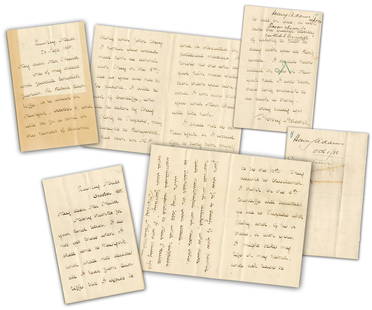 Two ALSs by Henry Adams Mentioning Contemporaries: Two ALSs by Henry Adams Mentioning Contemporaries Discussed in his Pulitzer Prize-Winning Autobiography "The Education of Henry Adams" Two autograph letters signed by Henry Adams (1838-1918), the