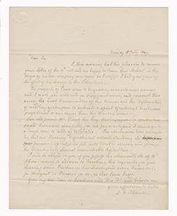 Former First Lady Louisa Catherine Adams ALS Re: the: Former First Lady Louisa Catherine Adams ALS Re: the Mexican-American War One page autograph letter signed on a bifolium, 10" x 7.75" . Dated "Quincy, 15 July 1847", and signed by Louisa