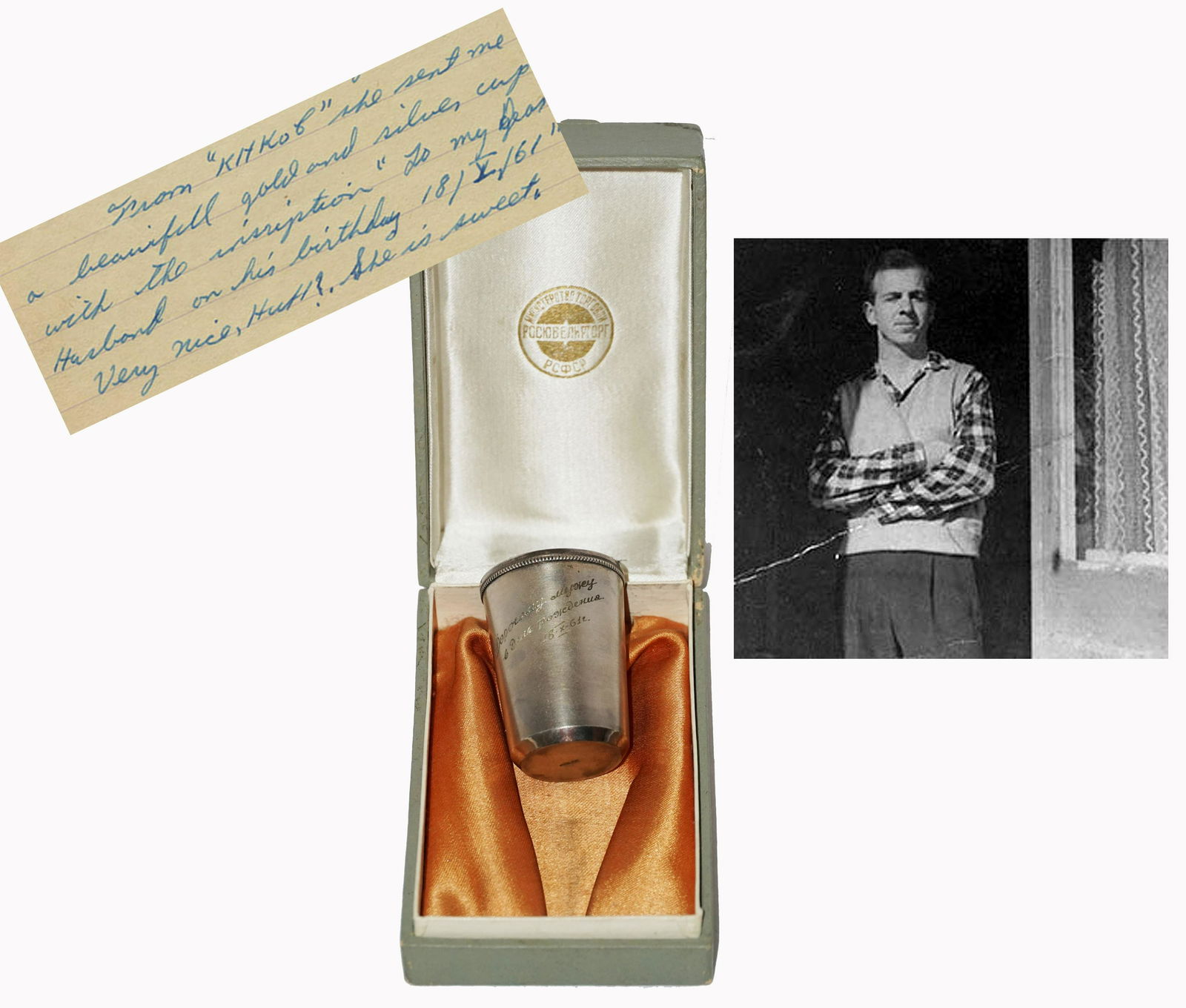 Oswald Personally Owned Russian Gold & Silver Shot Cup (1 of 10)