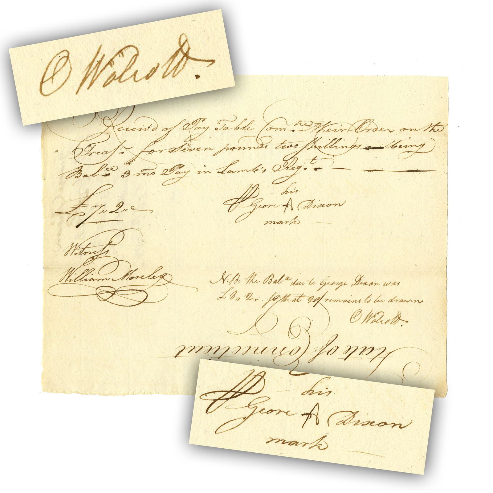 Oliver Wolcott Jr. Signed Pay Order for Colonel Lamb's (1 of 3)
