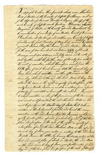 Early Boston Legal Document Involving Architect Asher: Early Boston Legal Document Involving Architect Asher Benjamin4pp of a bifolium, measuring 7.75" x 12.5", Suffolk, Boston, dated July 3, 1815. A deed signed "S Bell" as deputy sheriff and