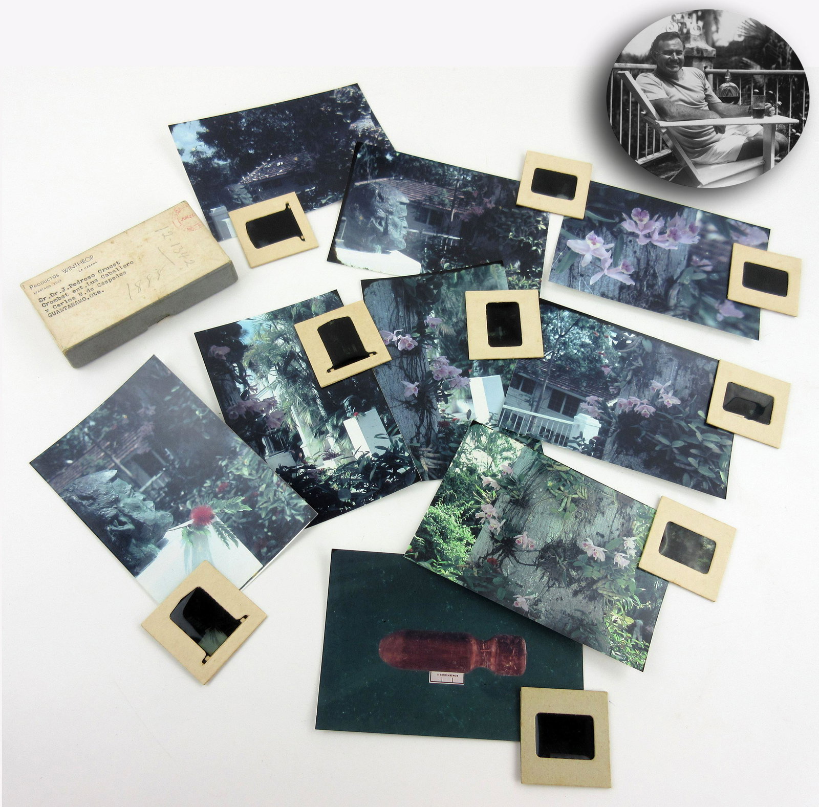 Ernest Hemingway Cuban Villa Vintage Film Slides &: Ernest Hemingway Cuban Villa Vintage Film Slides & Color Photo Prints An assortment of nine vintage 1.5" x 1.5" film slides depicting Finca Vigia, or "Lookout Farm," the rural retreat of American 
