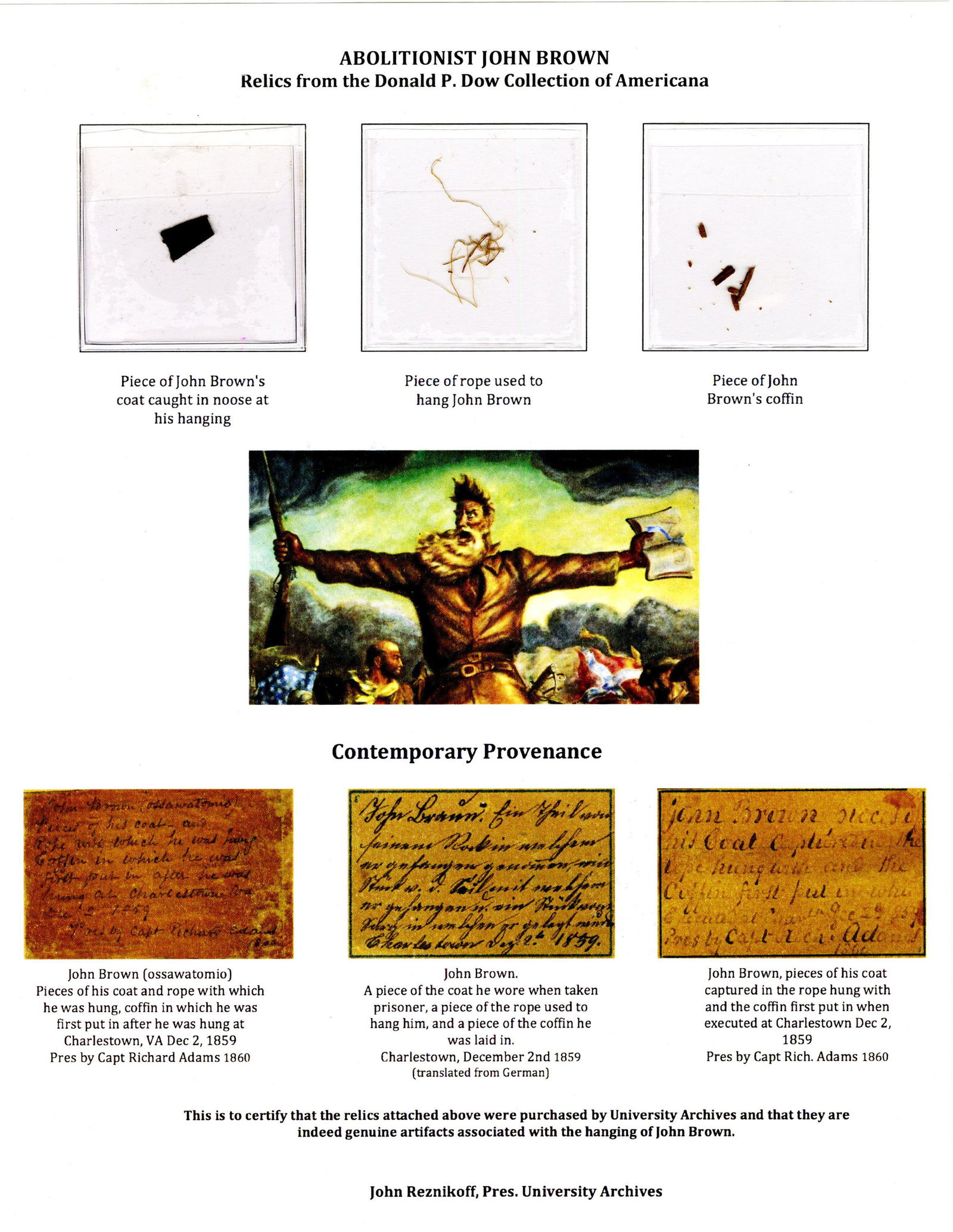 Abolitionist John Brown 3 Relics from His Execution (1 of 4)