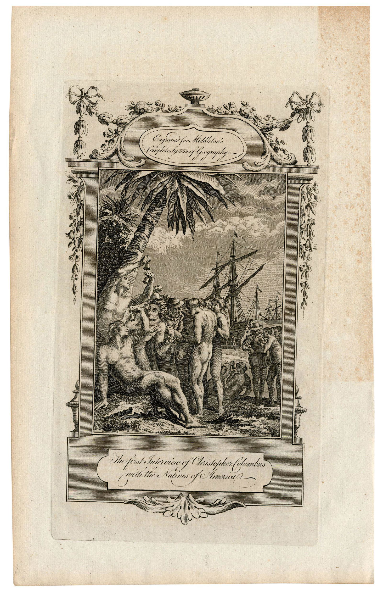 Fine 18th C. British Engraving of Christopher Columbus (1 of 3)