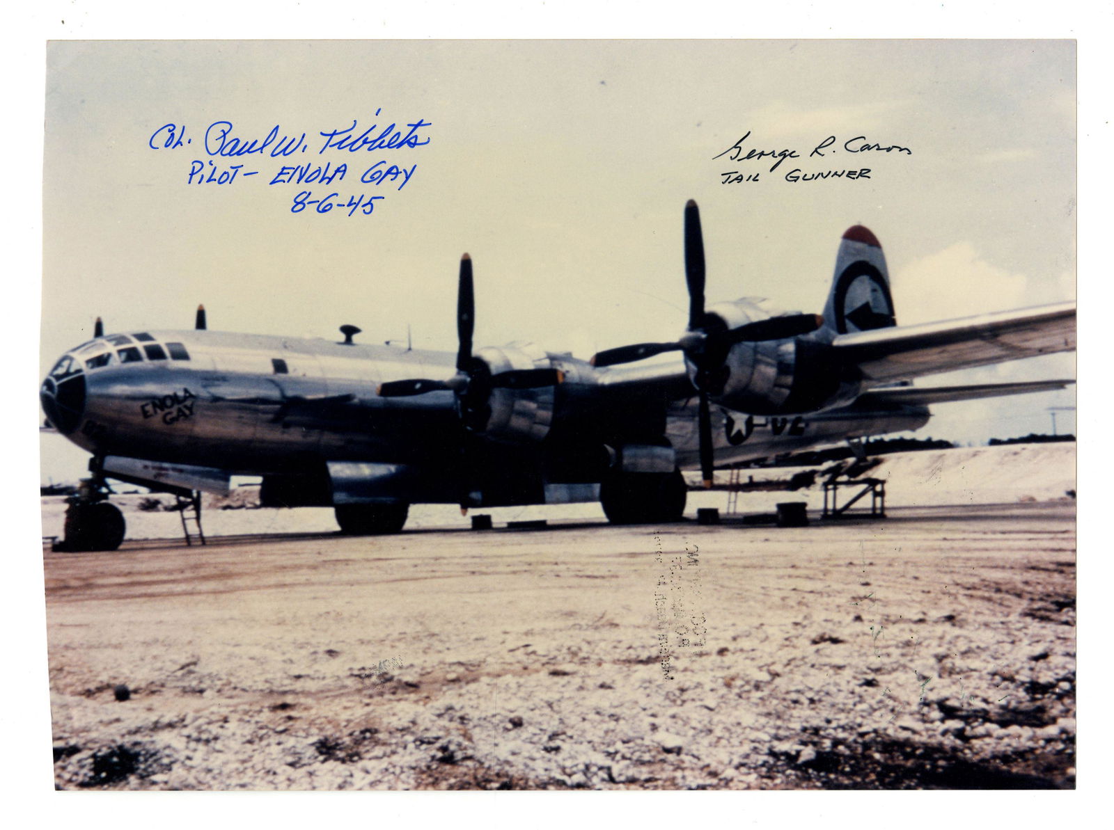 Post-Hiroshima Color Photo of the Enola Gay at Tinian (1 of 2)