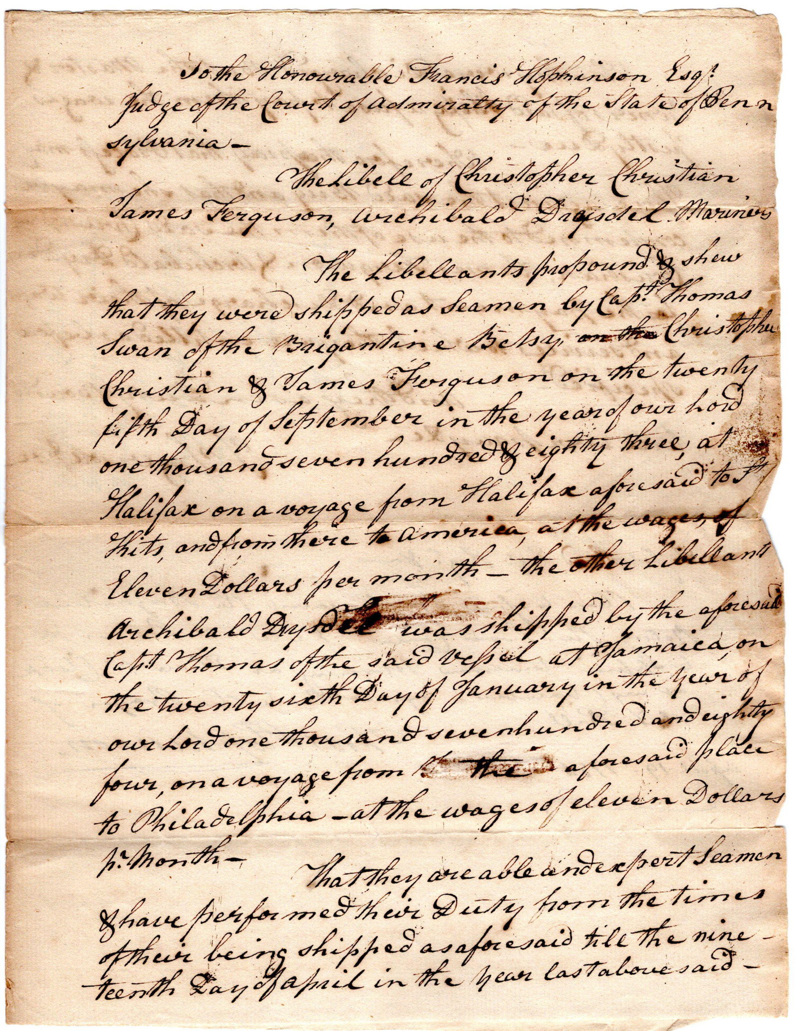 Declaration-Signer Francis Hopkinson and (1 of 2)