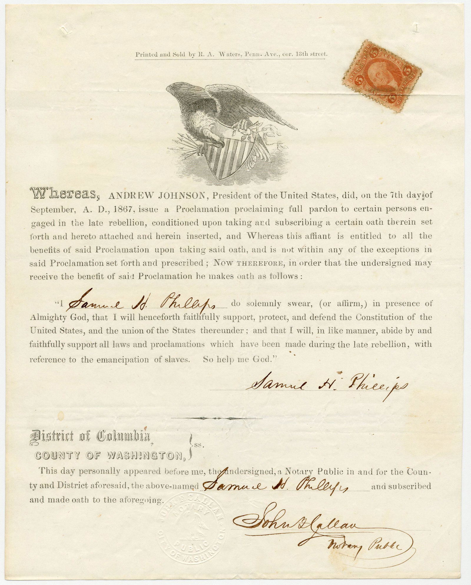 Andrew Johnson Pardons Confederate who Left the Union (1 of 2)