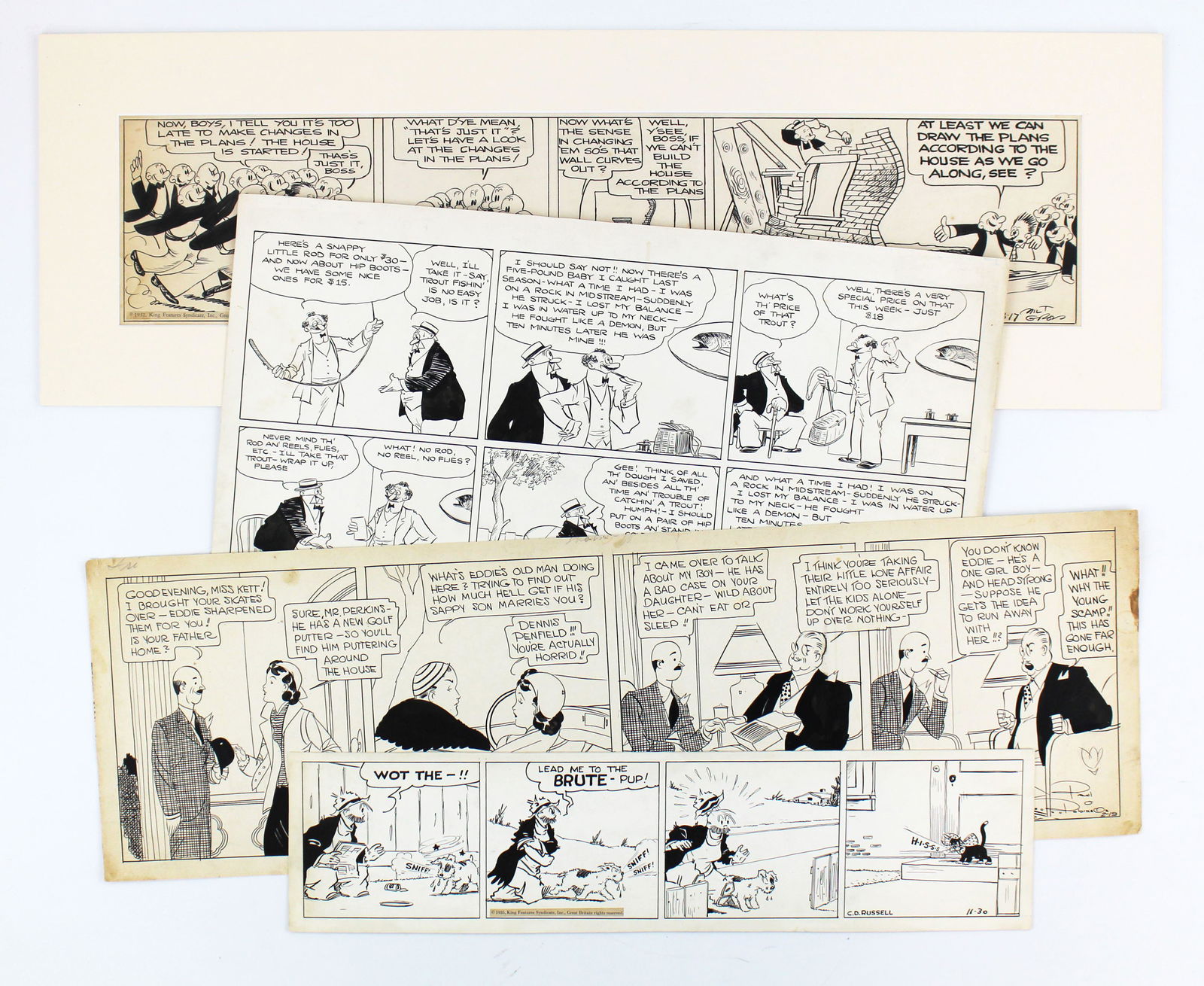 Four Large Comic Strips, Original Artwork, 1932 to (1 of 8)