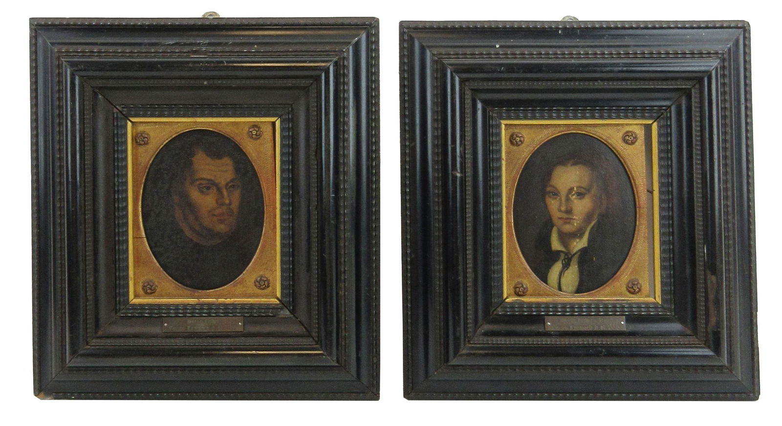 Martin Luther & Katharina von Bora, Pair 16th C. Oil on (1 of 5)