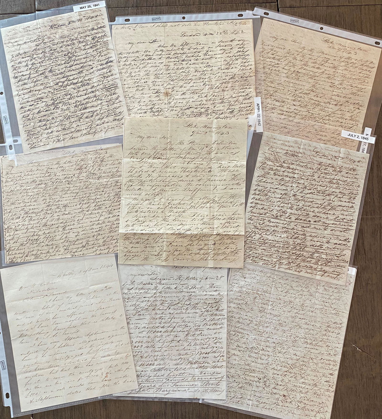 Letters from Quaker Isaac Collins in England to his Son (1 of 1)