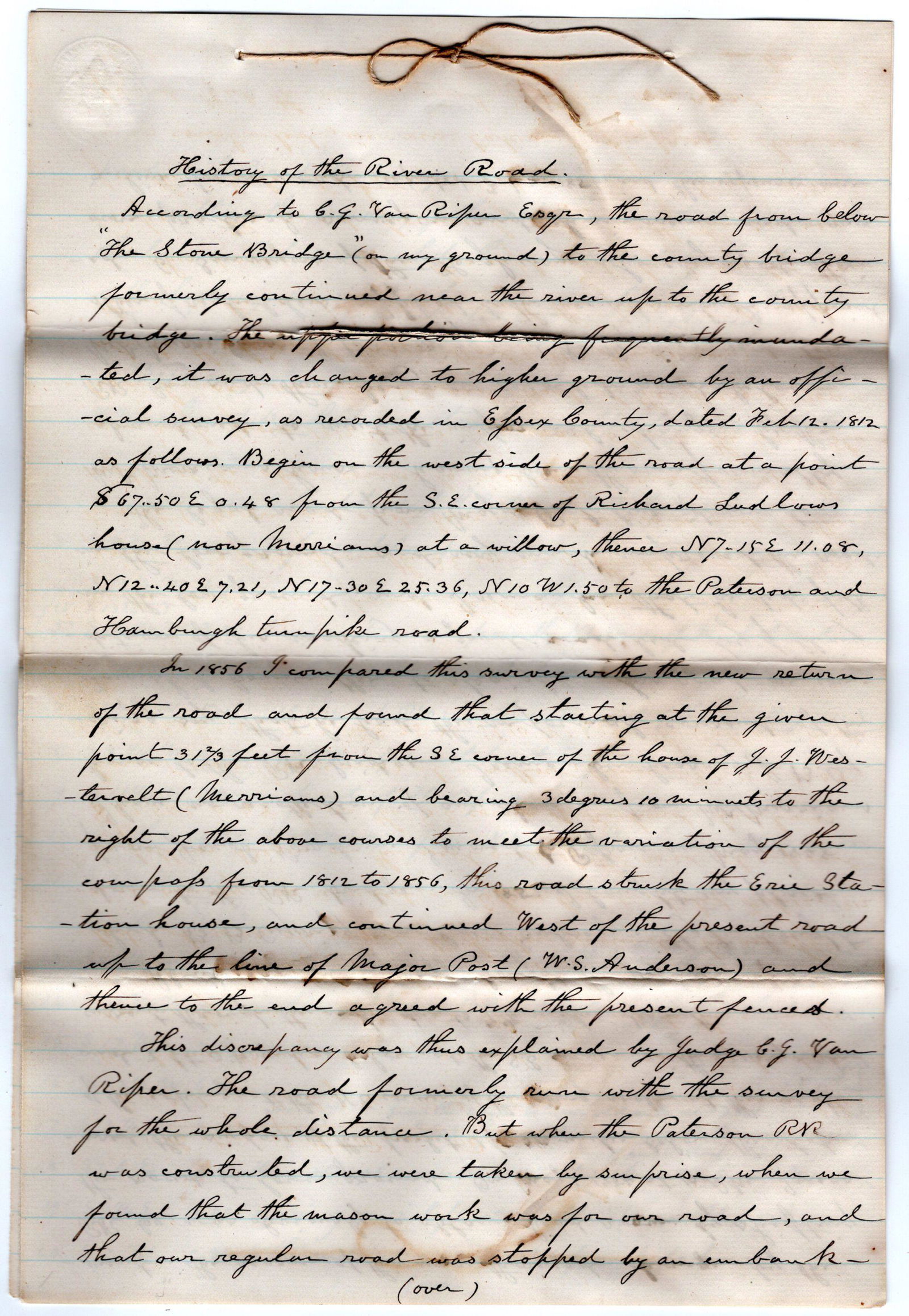 New Jersey Engineer Provides Details of River Road in (1 of 2)