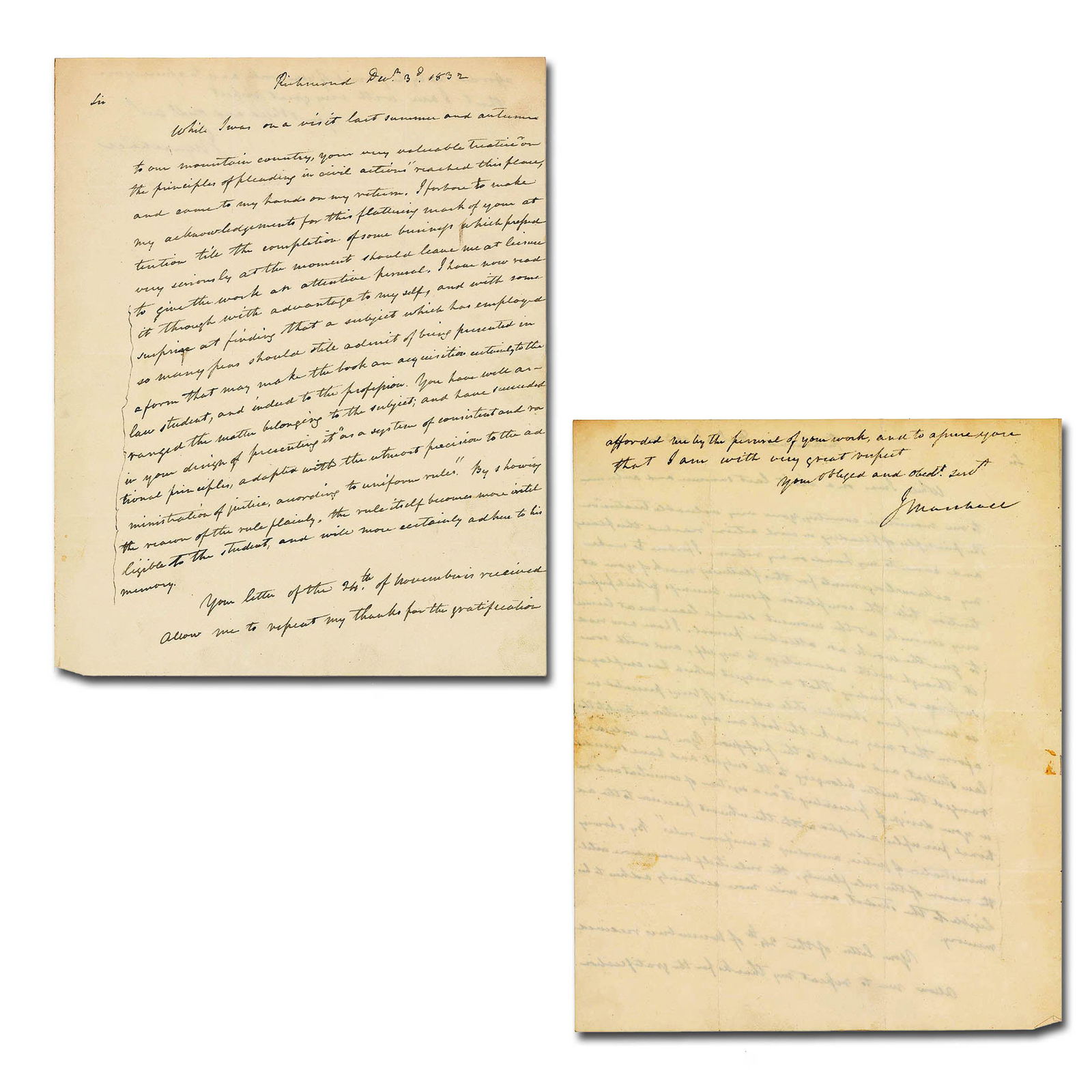 Chief Justice John Marshall ALS Re: “principles (1 of 7)