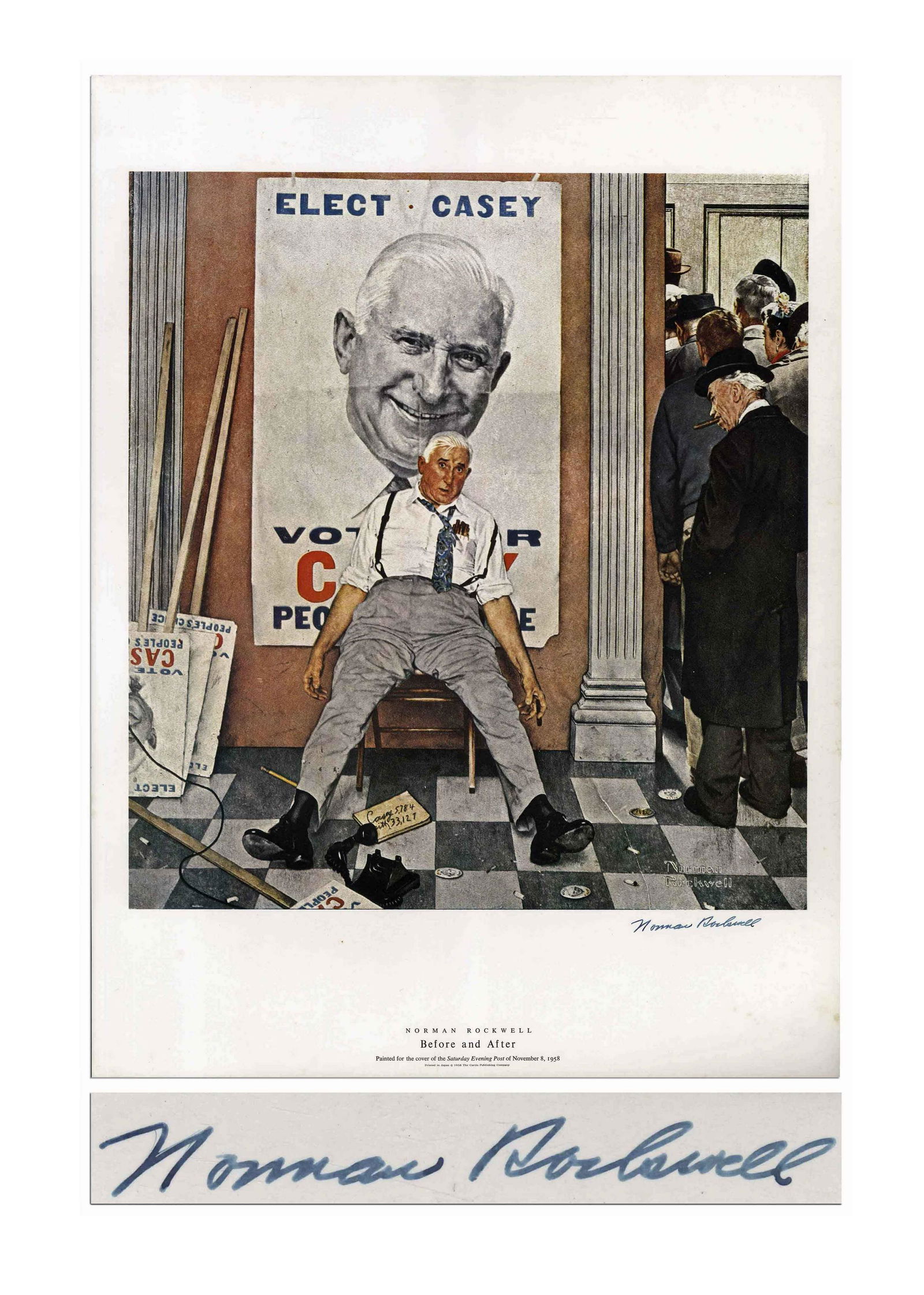 Norman Rockwell Signed Large Print “Before and (1 of 3)