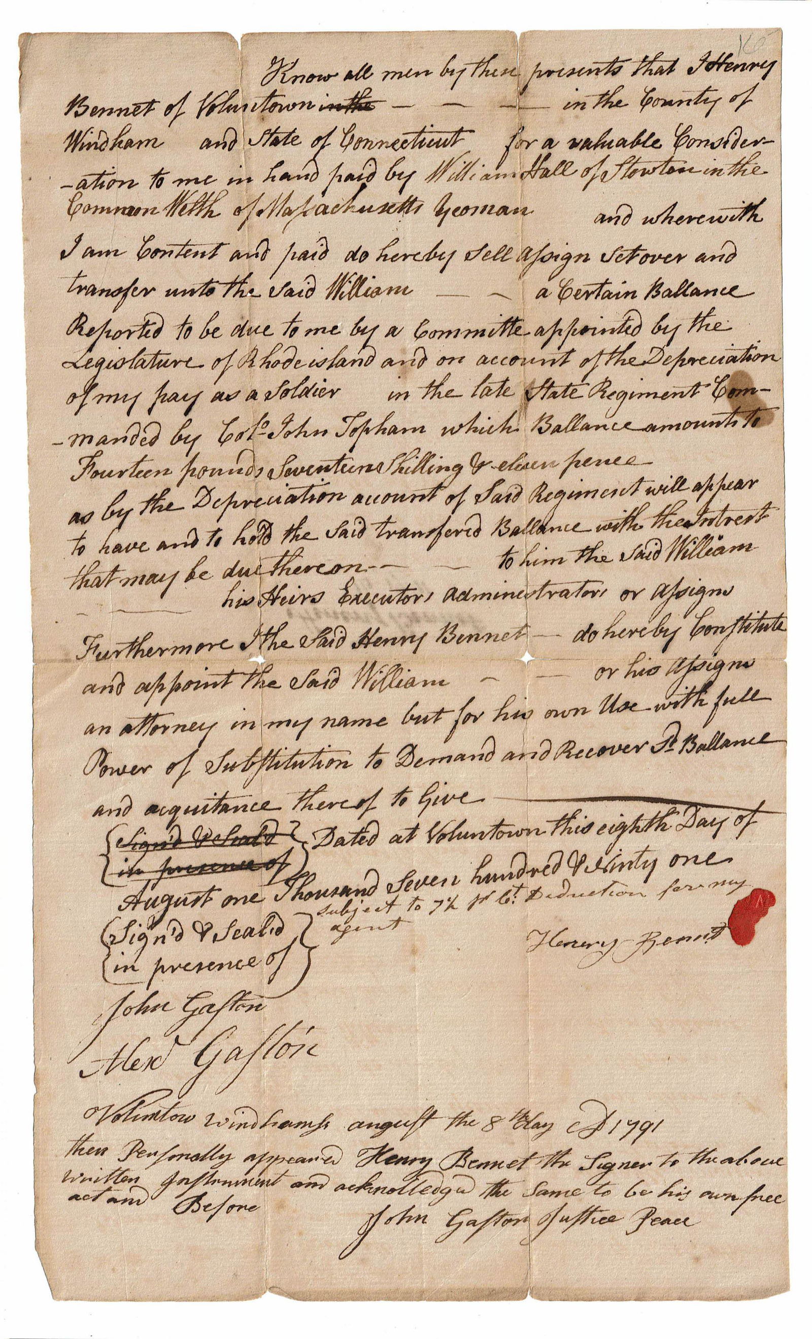 Revolutionary War Soldier Pension Transfer (1 of 2)