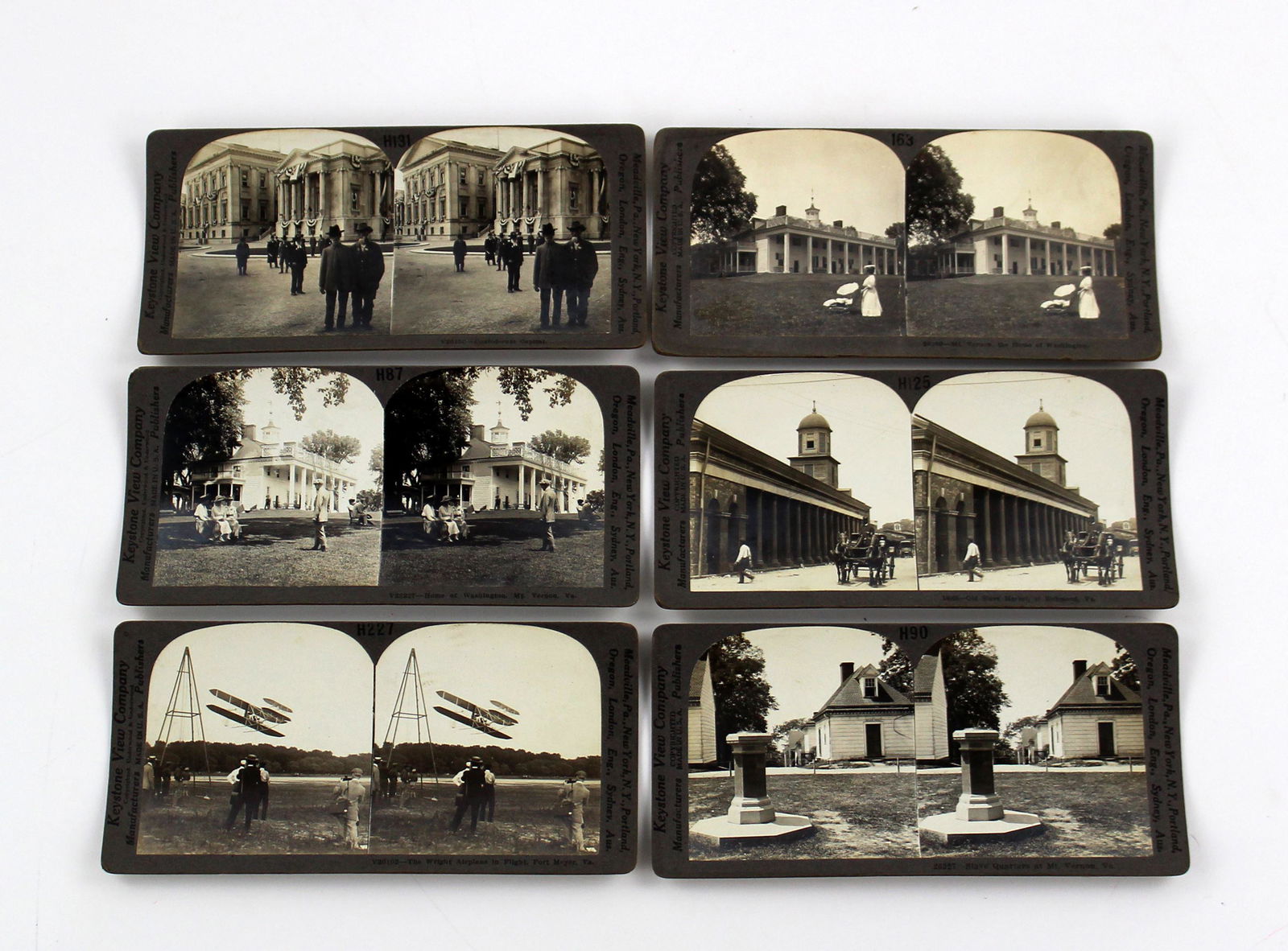 Six Vintage Stereoviews, Ca. 1920s: Mt. Vernon, (1 of 13)