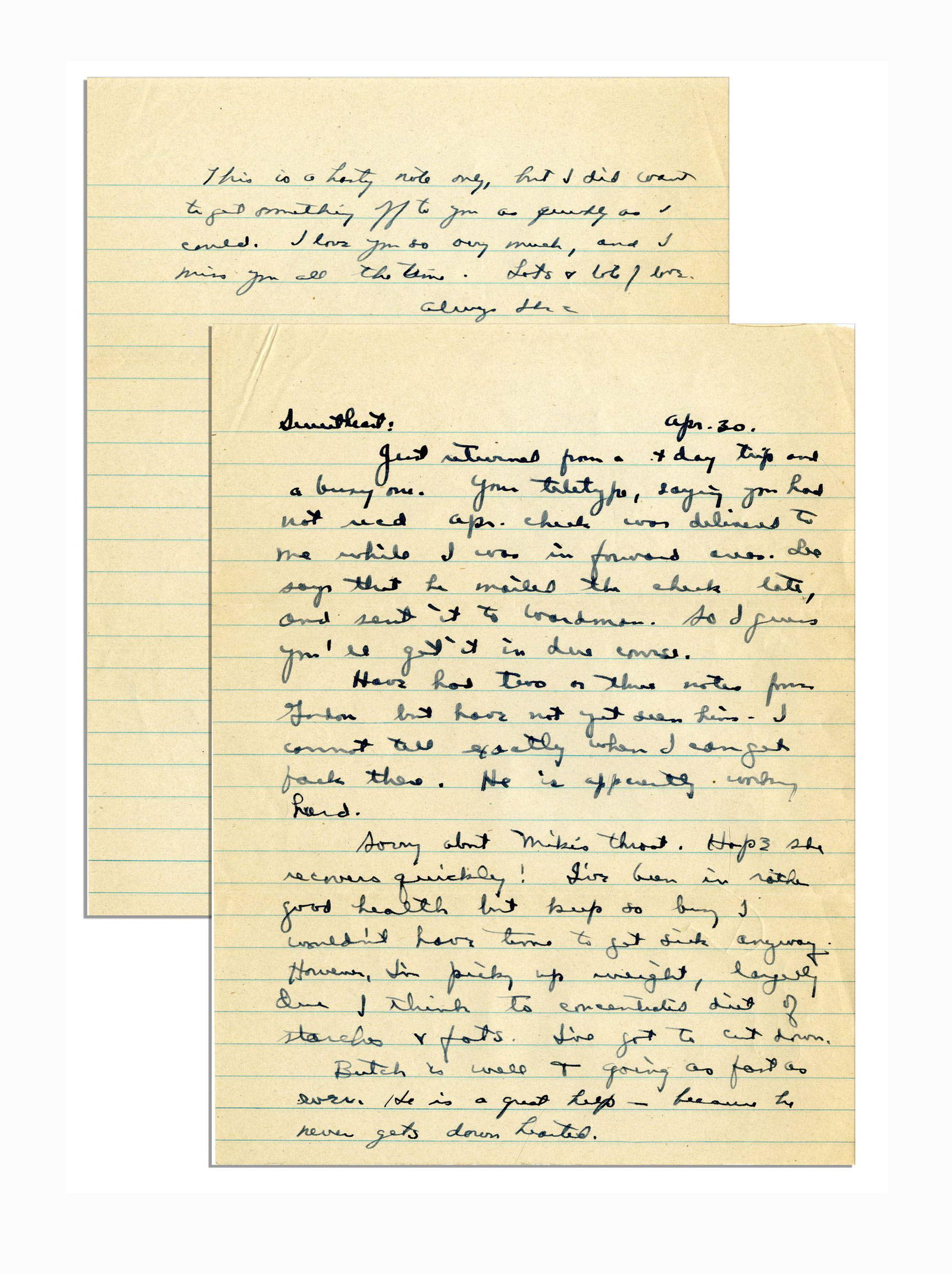 Eisenhower Writes a Loving Letter to his Wife During (1 of 4)