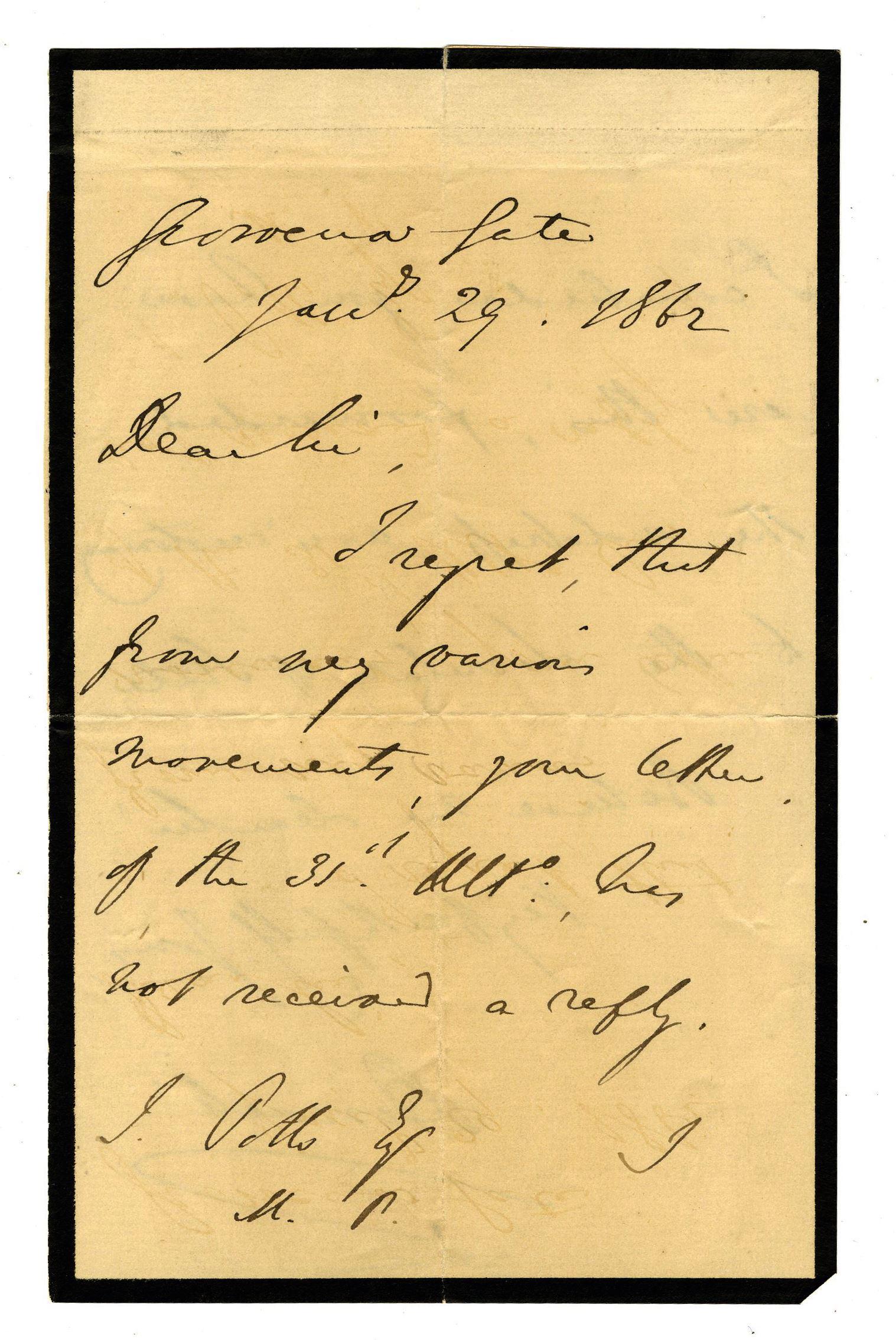 Benjamin Disraeli ALS Re: A Missed Letter Due to Travel (1 of 3)